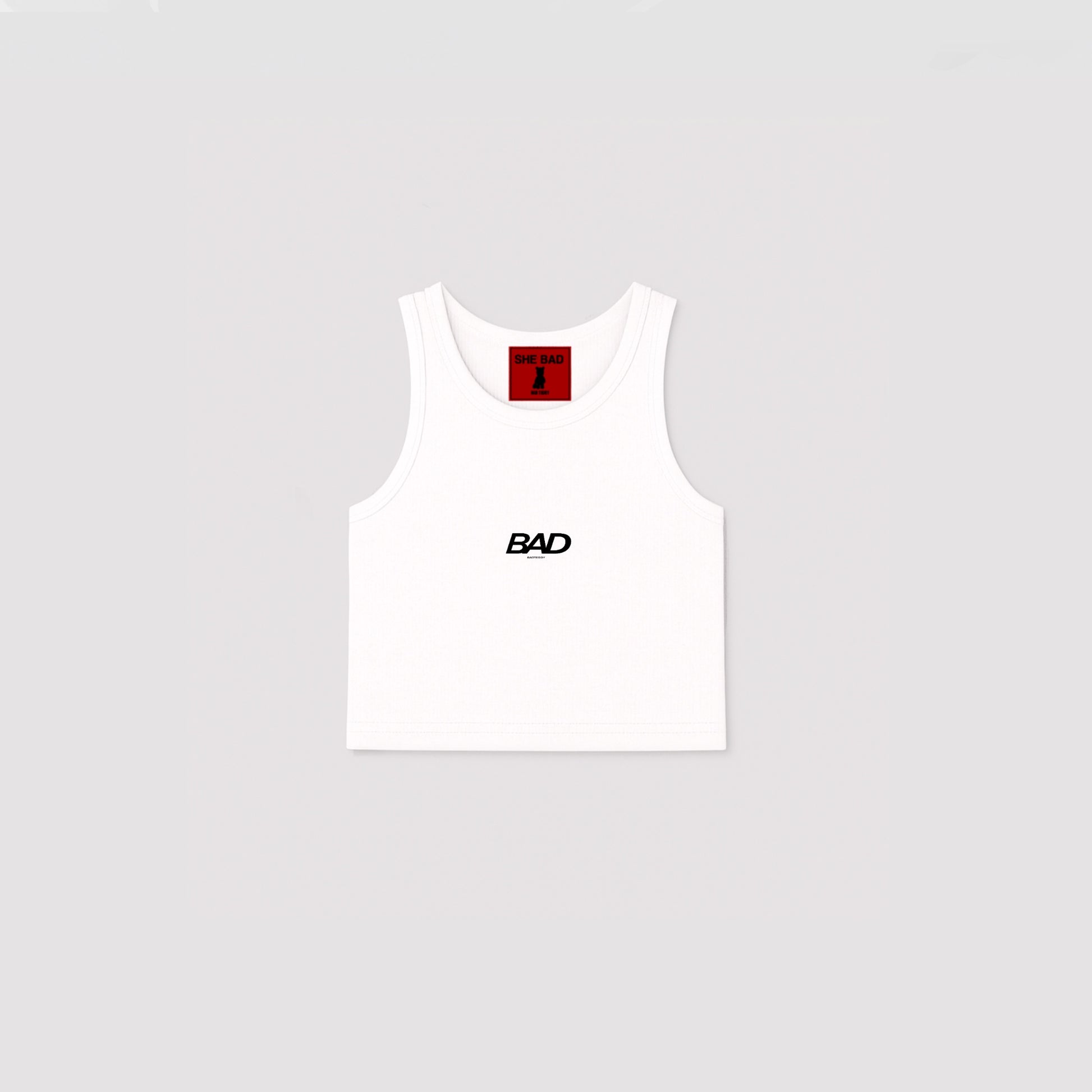 BAD CROPPED TANK WHITE